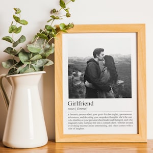Personalized Girlfriend Definition Print Wall Art Print Digital Gifts  Wall Art Print Digital Custom Photos Gift Quote GIft For Her,