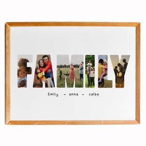 Family Photo Collage, Personalized Family Photo Collage, Family Photo Prints, Family Prints, Digital Download, Gifts for Her, Gifts for Him