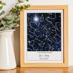 Custom Star Map Print, Night We Met Anniversary Gift, Night Sky Print, Star Map Poster, Wedding Gift, Constellation Print, Personalised Gift