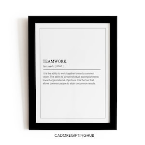 Teamwork Definition Print, Office Décor, Motivational Office Wall Art, Teamwork Poster, Inspirational Poster, Digital Download