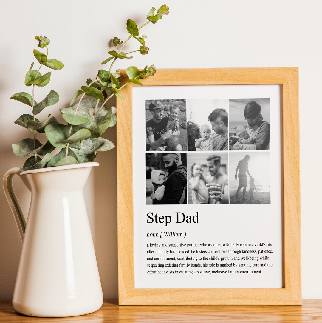 Step Dad Definition Step Dad Definition Poster Fathers Day Gift Custom Photo Gift Fathers ...