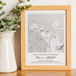 Où tout a commencé, carte du lieu où nous nous sommes rencontrés, cadeau d'anniversaire, carte personnalisée, notre histoire, cadeau premier rendez-vous, la nuit où nous nous sommes rencontrés, notre premier rendez-vous, carte souvenir