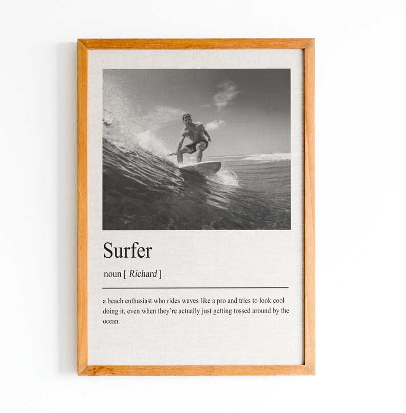 Personalized Surfer Definition Print Art Print Digital Gifts Surfer