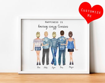 Personalized Cousins gift, Cousins print, Gift for cousin, Cousins present, Cousin birthday gift, Sister gifts, Brother gifts,Christmas gift