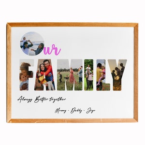 Family Photo Collage, Personalized Family Photo Collage, Family Photo Prints, Family Prints, Digital Download, Gifts for Her, Gifts for Him