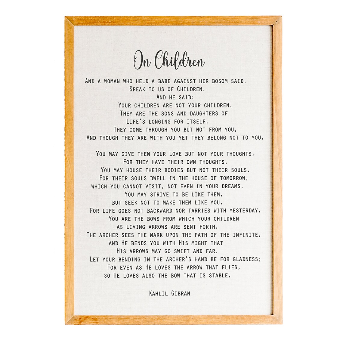 On Children Poem ,kahlil Gibran Poem, Wall Art Prints, Poem Print, Poem ...