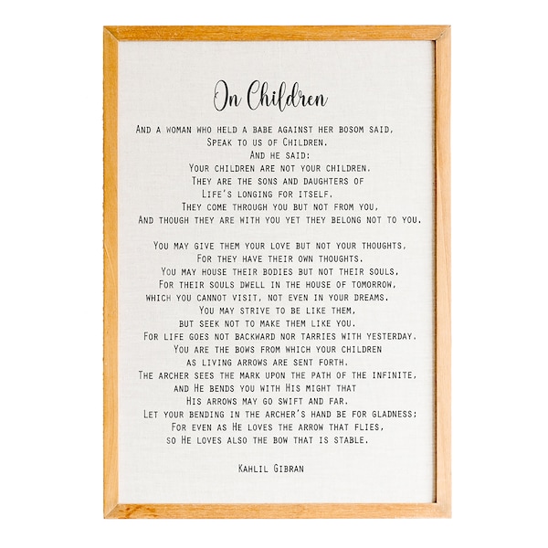 Printable Poem on Children Kahlil Gibran - Etsy