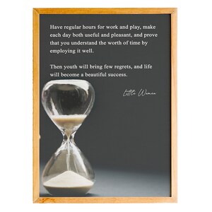 Little Women, Have Regular Hours For Work And Play, Book Quote Wall Art, Louisa May Alcott, Living Room Décor, Book Lover Gift