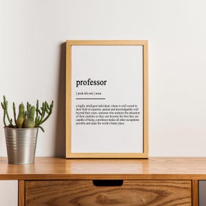 Professor Definition Print, Dictionary Poster, Quote Wall Art, Professor Funny Art, Professor Funny Gift, Gift For Professor,