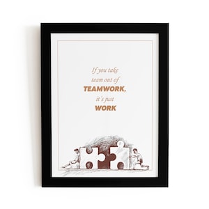 Teamwork Office Décor, Teamwork Quote, Teamwork Poster, HR Office Decor, Workplace Print, Inpirational Poster, Motivational Print,