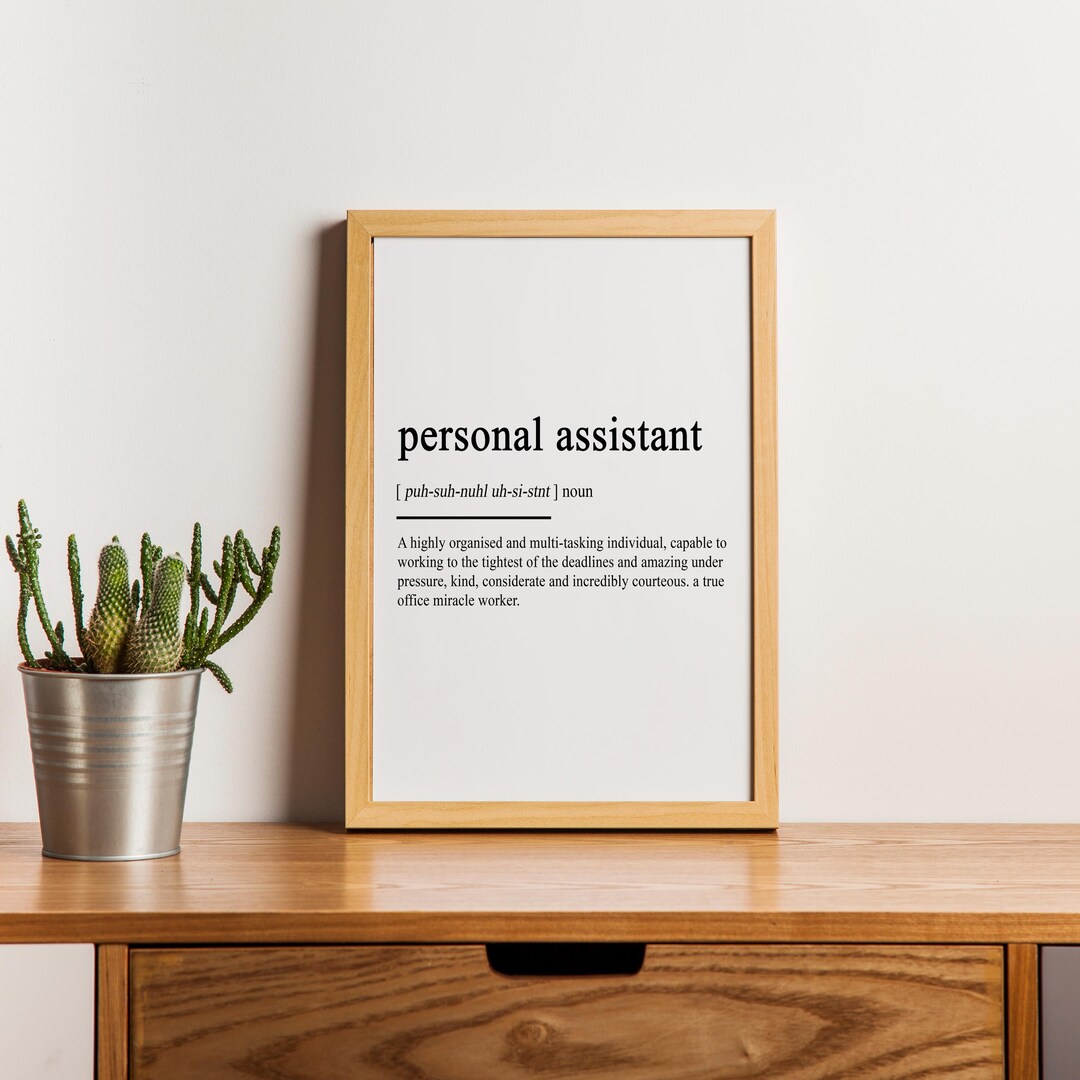 Personal Assistant Definition Print, Office Poster, Wall Art Print ...