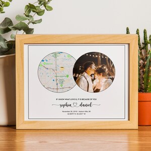 1st, 2nd, 5th, 10th, 25th Anniversary Gift, Custom City Map, Any Location,Country Map, Couple Photo Gift, Birthday