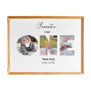 Number One Photo Collage, 1st Birthday Poster, New Born Gift, Baby Girl Collage, Baby Boy Collage, Personalized Baby Photo Frame