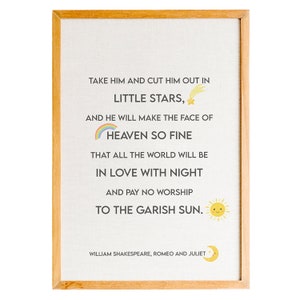 Heaven Quote Shakespeare Print, Romeo and Juliet Poster, Little Stars typography quote