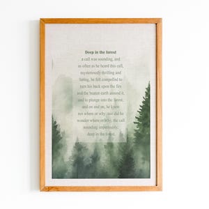 The Call of the Wild Zitat Druck, Jack London Poster, Tief im Wald Zitat, klassische Literatur, druckbare Wandkunst, Wanddekor,