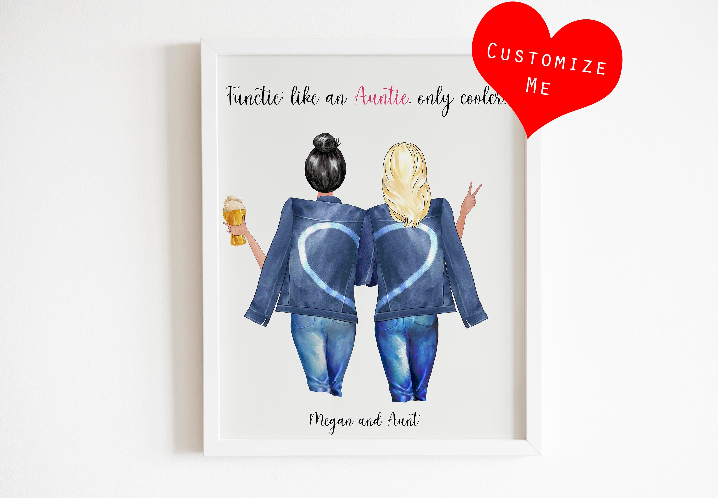 Tante und Nichte Print Tante Nichte Geschenk Geschenk für Etsy