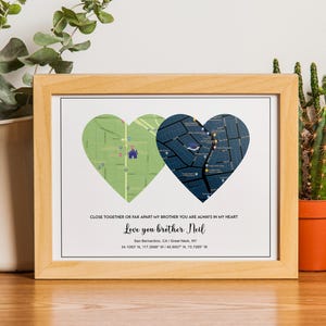 Family and Friends Long Distance Personalized Map Gift, Moving Country, Going Away Present, Memorable Sentimental Friendship Keepsake Gift