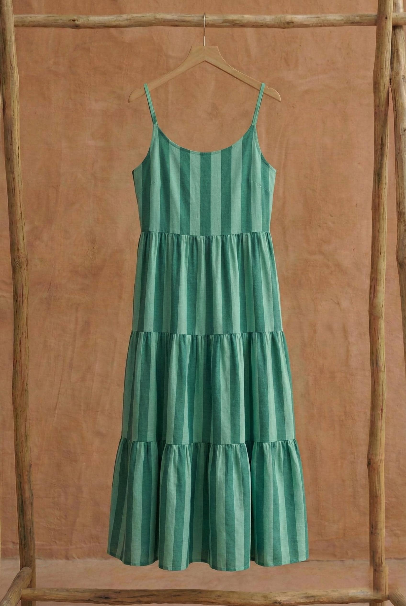 Green Stripe Dress - Etsy