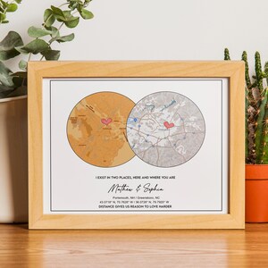 Poster de carte personnalisé avec épingle pour un emplacement spécifique, cadeau d'anniversaire, cadeau de Saint-Valentin pour partenaire, plan de ville personnalisé, poster de carte interurbain