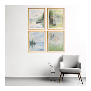 Plakat „Wierzbowy wiatr” wydruk, zestaw 4, cytat z książki Kennetha Grahame’a, klasyczna literatura, kącik czytelniczy Cottagecore,