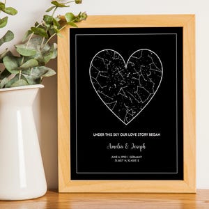 Star Map By Date, Custom Star Map, Constellation Map, Star Map Print, Night Sky Map, Custom Map Gift, Stars The Night We Met, Wedding Gift