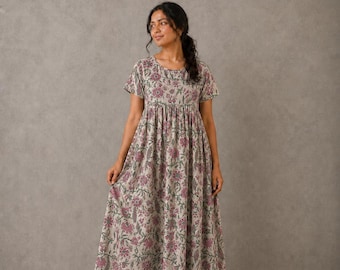 100 cotton dresses women for Women, Cotton Maxi Dress, Dresses, Gift for Her, Summer Dress, Casual Dress, 100% Cotton Size:XL (US14/16) cheap quince dresses White Modest Midi Dress Cotton clothing Scoops Mixed Media Maxi