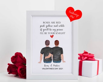 Gay Boyfriend gift,Gay Couple print, Gay gifts for boyfriend, Gay couple gifts, Gay LGBTQ gifts, Gift for him, Gay valentines Christmas gift