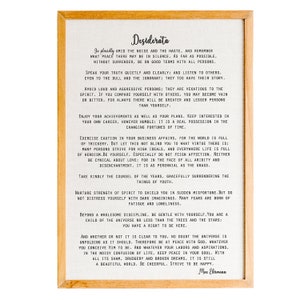 Desiderata Poem Print, Max Ehrmann peom,Desiderata print,Minimalist Decor, Literary Quote Print, Motivational quote, Inspirational poem