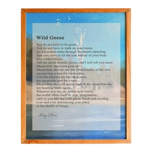 Mary Oliver, Wild Geese, Meanwhile The Wild Geese, High In The Clean Blue Air, Are Heading Home Again,Quote Poster,Wall Decor