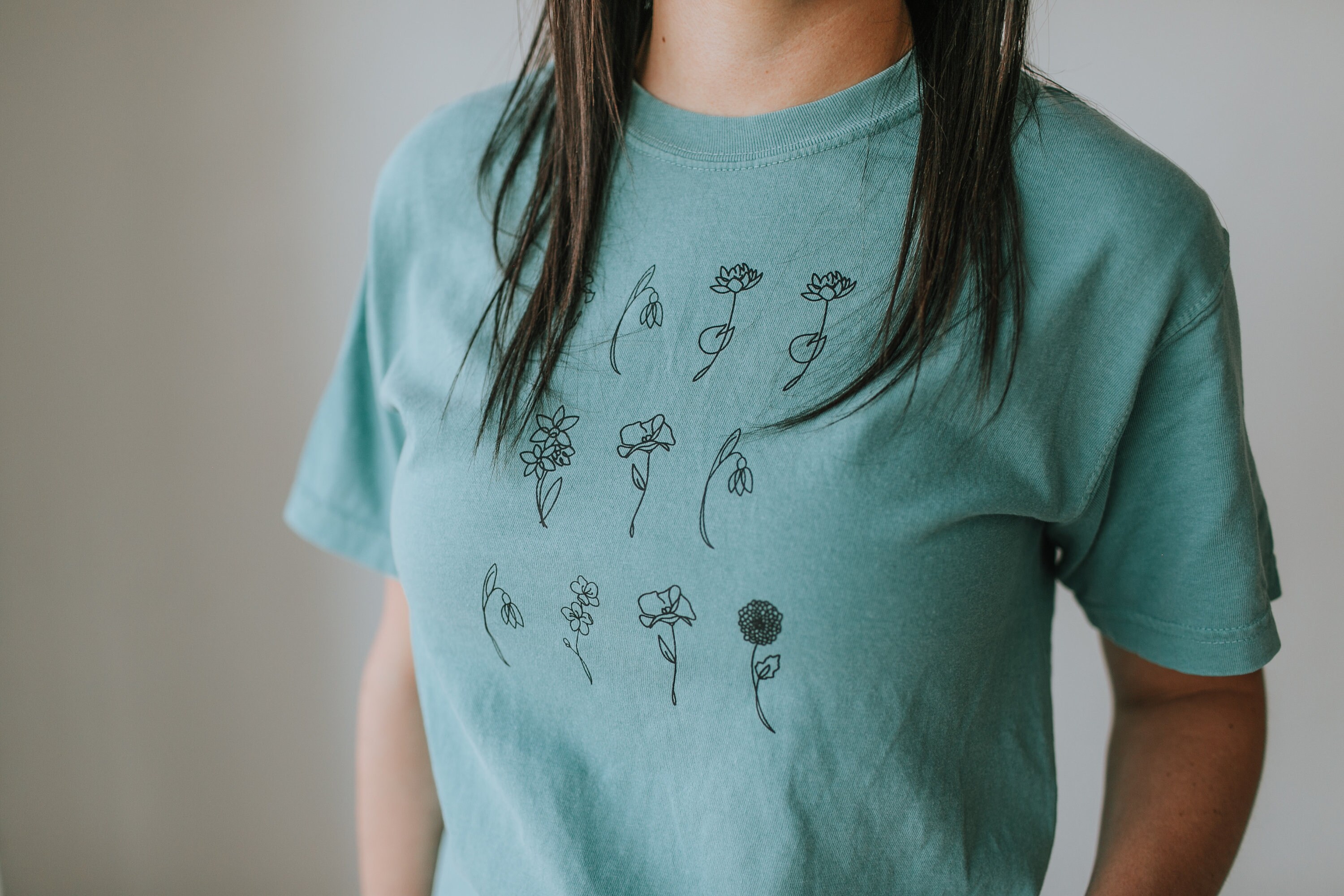 Custom Birth Flower Shirt Birth Flower Tee Flower Tshirt Etsy