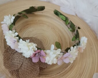 Serre téte ,couronne de fleur pour coiffure mariage headband ,enfant,baby shower,photo naissance