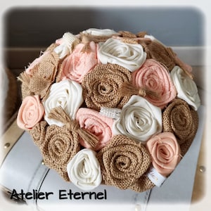 Bouquet di fiori eterni in tessuto interamente realizzato a mano. Decorazione per interni Festa della Mamma, Festa della Nonna. Regalo personalizzabile