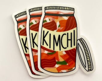 kimchi sticker, korean food sticker, asian food sticker, clear sticker, waterproof sticker, laptop sticker, water bottle sticker