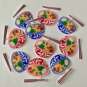 ramen noodles stickers, cute stickers, japanese food sticker, waterproof sticker, water bottle sticker, laptop sticker