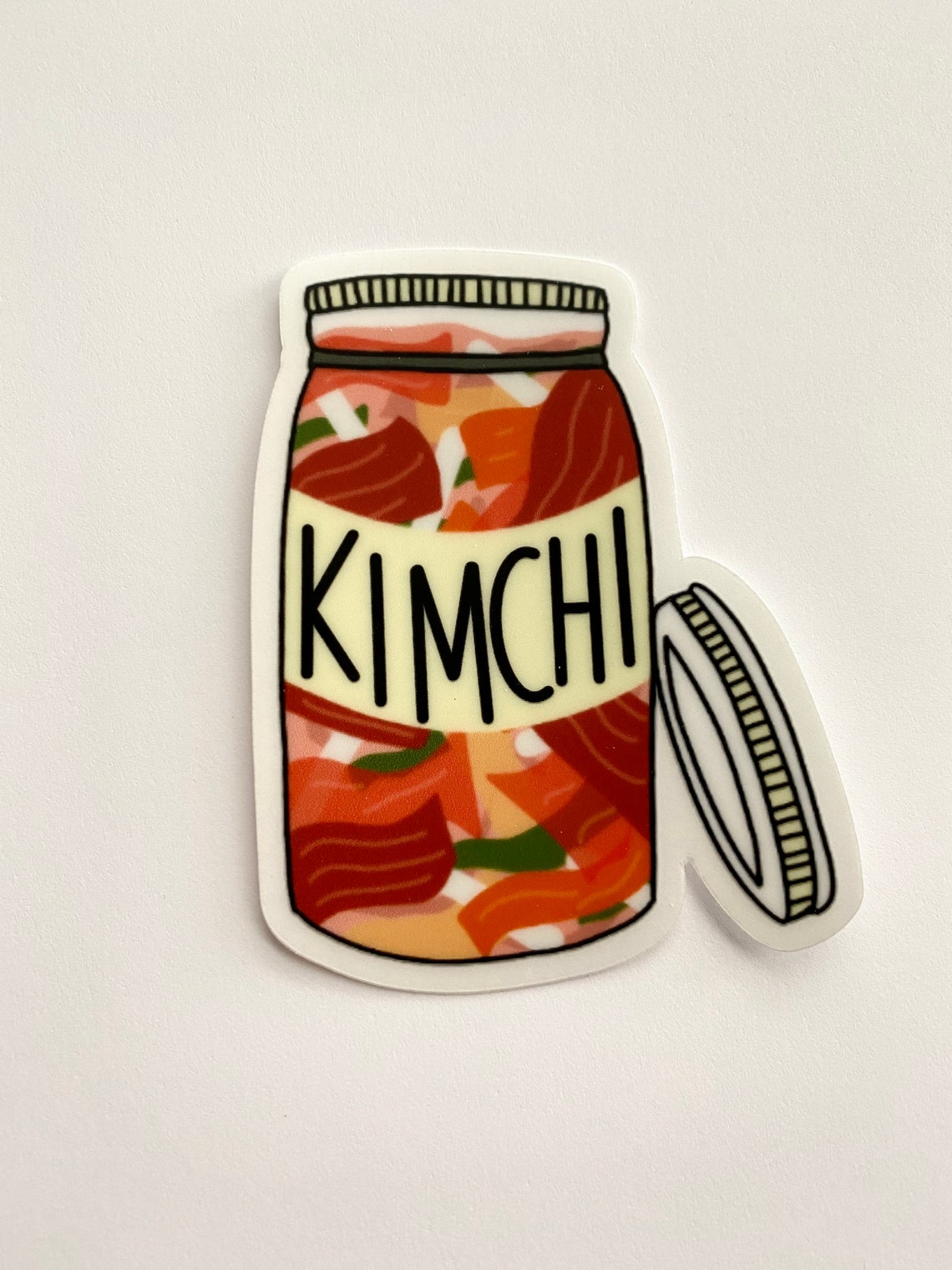 Kimchi Sticker, Korean Food Sticker, Asian Food Sticker, Clear Sticker