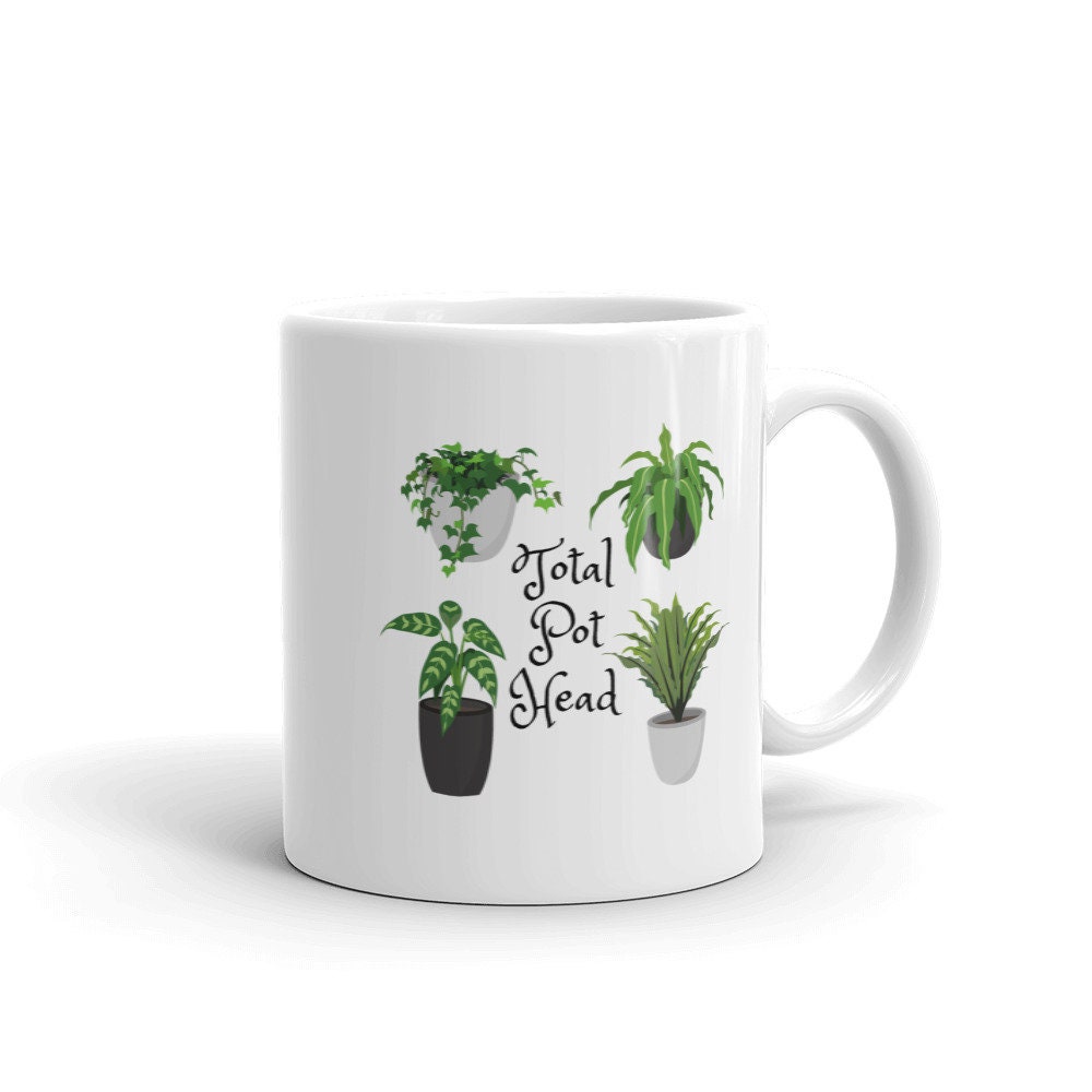 Total Pot Head Mug | Plant Lover Mug | Gift for Plant Lover | Gift for Plant Mom | Potted Plant Mug | Valentines Day Gift for Women
