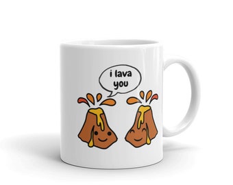 I Lava You | Cute Volcano Mug | Cute Valentines Day Gift | Valentines Day Gift for Boyfriend | Valentines Day Gift for Girlfriend