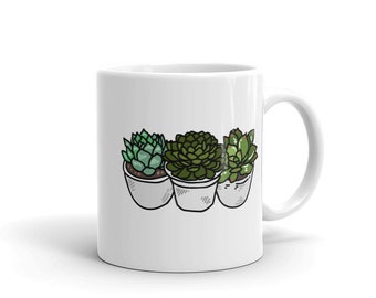 Succulent Mug | Plant Lover Mug | Succulent Lover Mug | Gift for Plant Lover | Gift for Plant Mom | Gift for Plant Dad | Potted Plant Mug