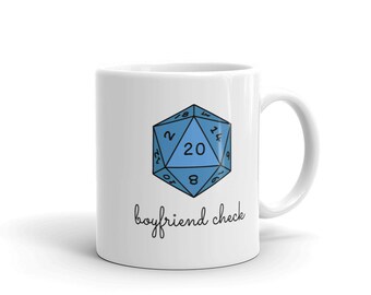 Freund Check D20 | Nerdy Geschenk | Magie das Sammeln | Dungeons und Drachen Becher Pathfinder Geschenk | Nerdy Becher | Geschenk für Nerdy Freund