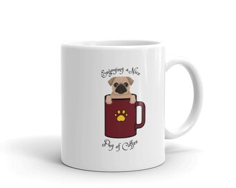 Pug of Coffee Mug | Pug in a Mug | Pug Mug | Pug Lover | Pug Mom | Pug Dad | Pugs | Dog Mug