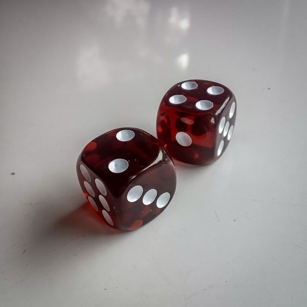 Vintage Cranberry Red Jelly Dice Set