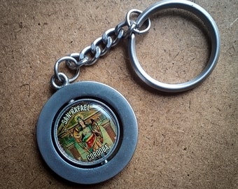 San Rafael Mesquita de Cordoba Enamel Spinner Keychain