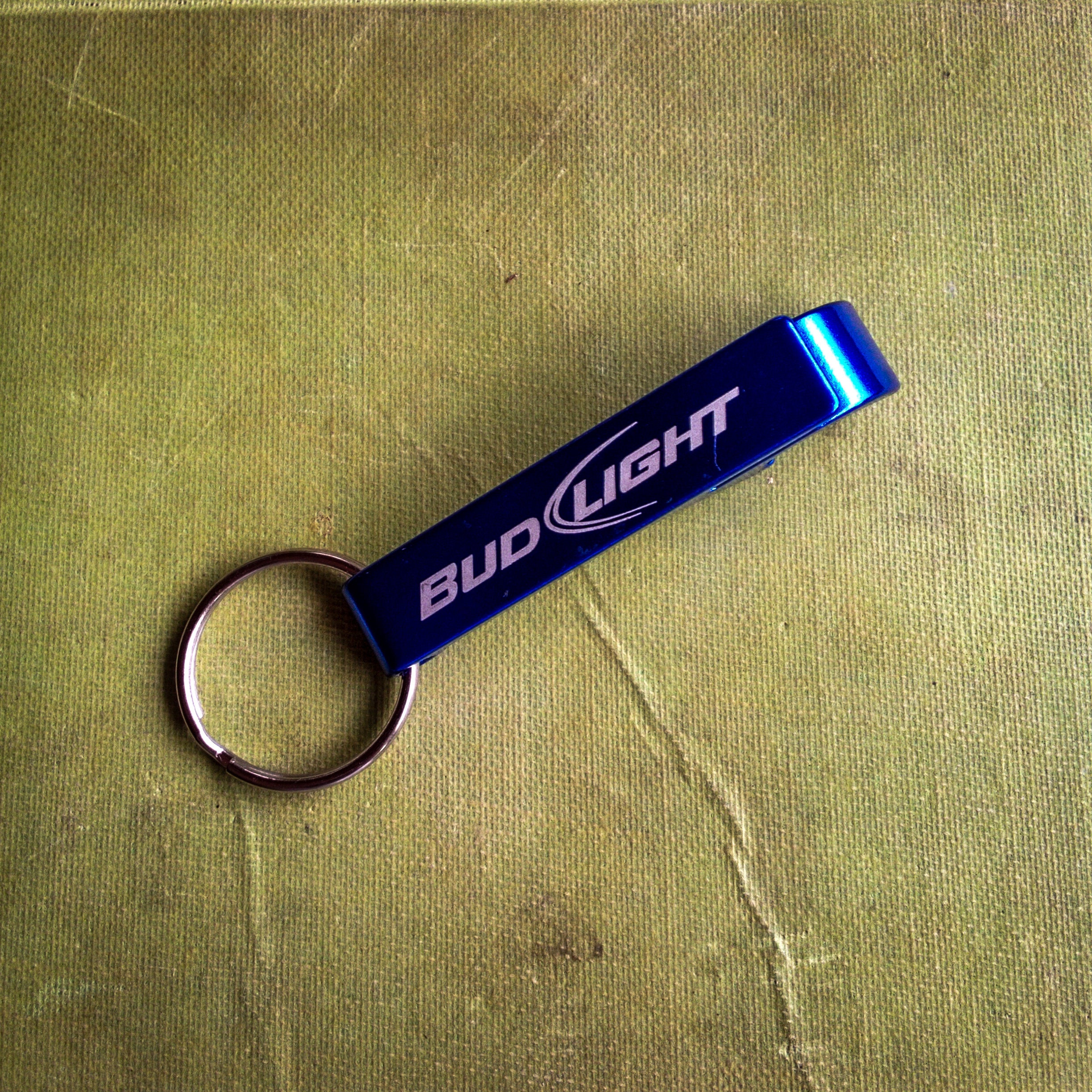 Bud Light Lime Green Metal 2.25 Bottle Opener Keychain