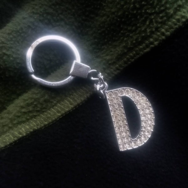 Capital Letter D Crystal Keychain