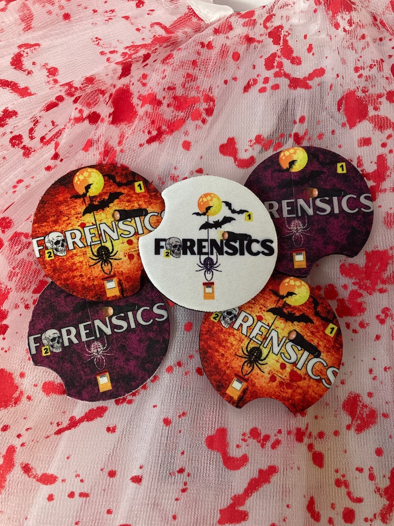 Personalized Forensic Science Car Coasters: CSI Gift, 2-pack - Etsy