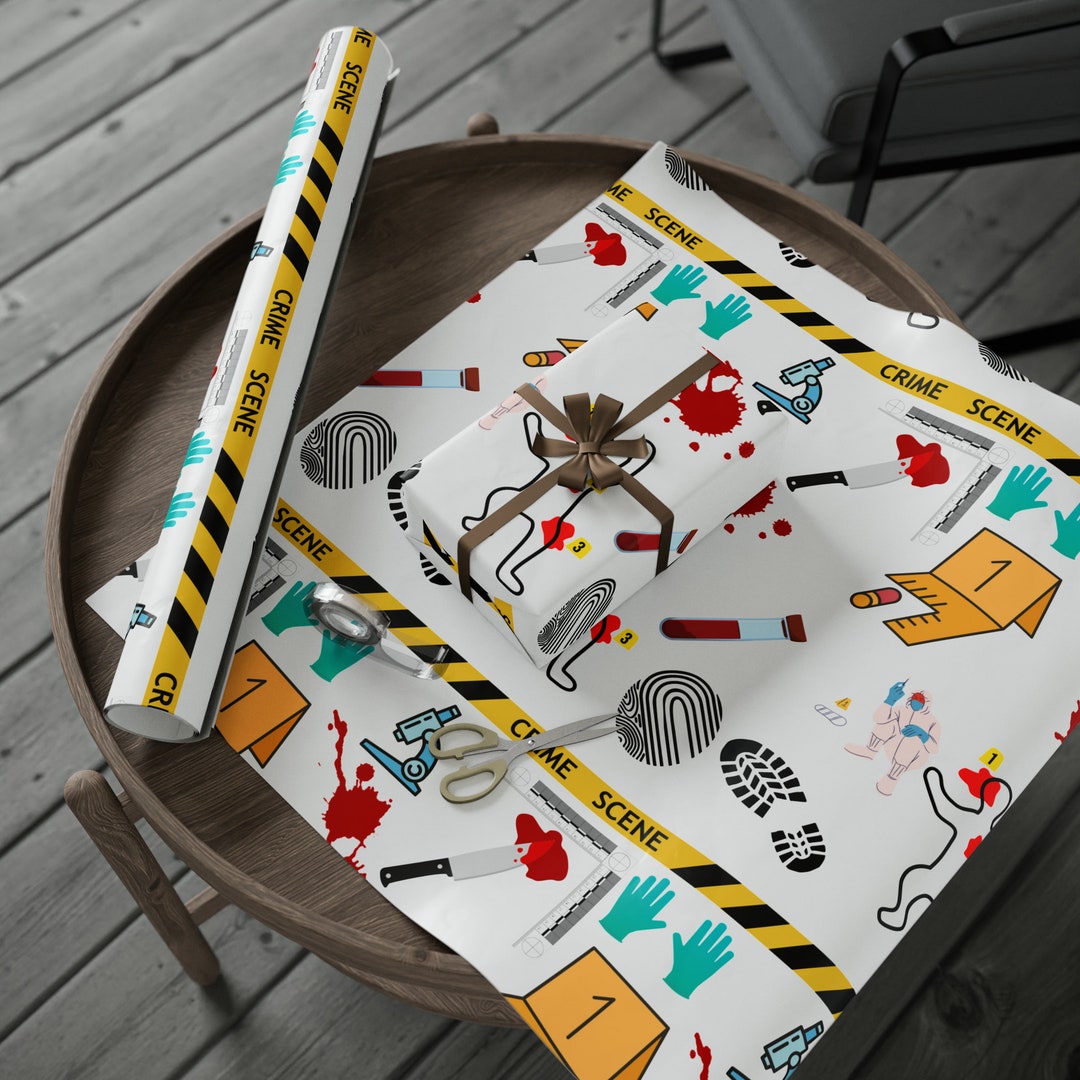 Forensic Science Wrapping Paper Crime Gift Wrap Etsy