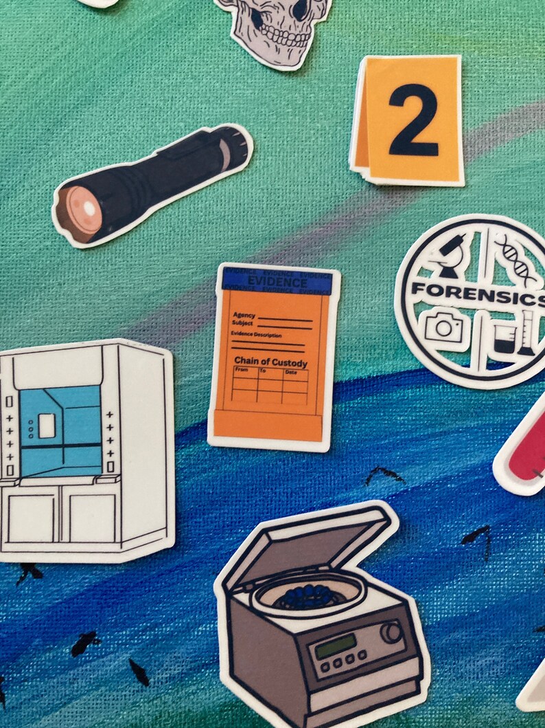 Forensics Stickers Gift Crime Scene Investigator Sticker Pack 28 Vinyl