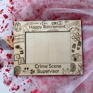 Personalized Forensic Science Picture Frame Graduation Science Photo Holder Retirement Gift CSI Laser Engraved