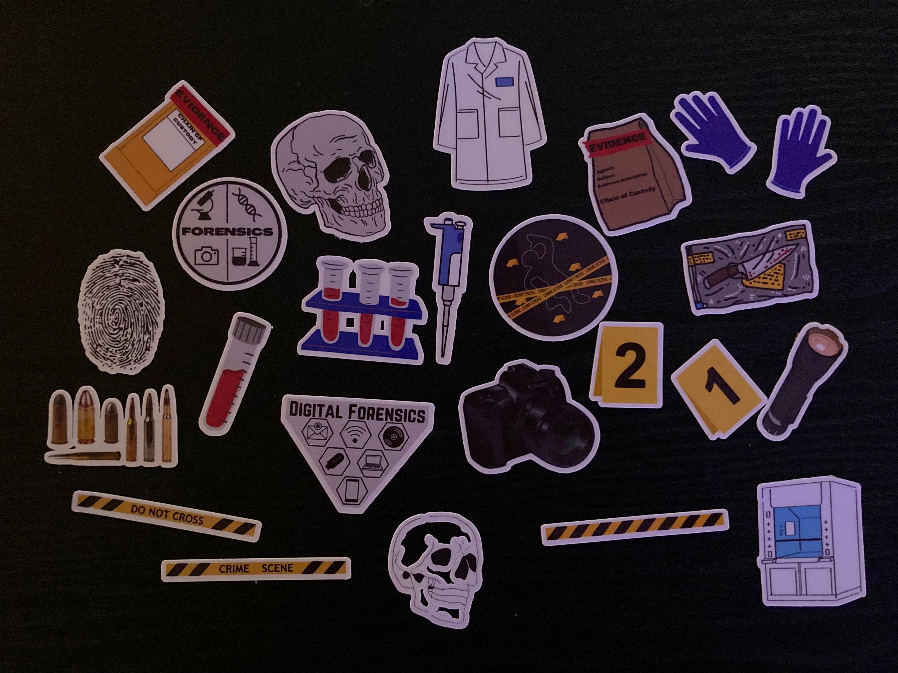 Computer Forensic Stickers Forensic Science Sticker Pack: 22 Waterproof Vinyl Stickers - Etsy
