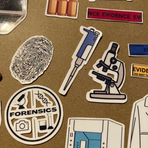 Forensics Sticker Pack: Crime Scene Investigator Gift, 28 Waterproof ...